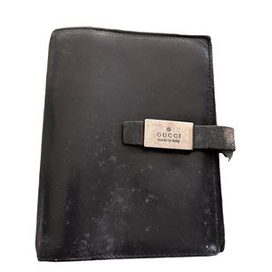 Gucci Black Leather Agenda/Organizer